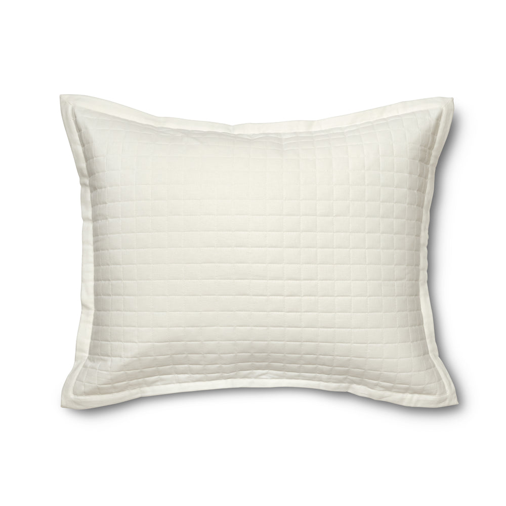 Linen Cotton Ready-To-Bed Quilted Sham-Ann Gish-BeddingCream-Standard-5-France and Son