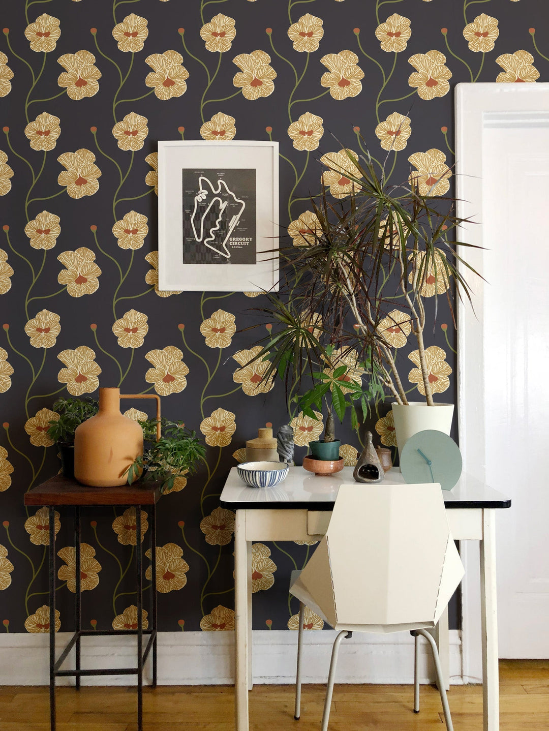 Flourish Wallpaper-Mitchell Black-MITCHB-WCNP103-BH-PM-10-Wall PaperPatterns Sunset Blush-Premium Matte Paper-3-France and Son