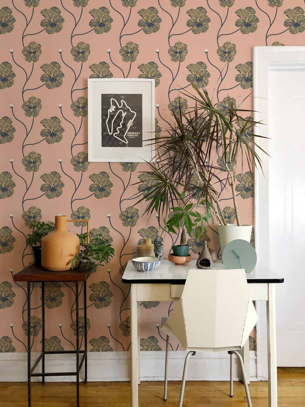 Flourish Wallpaper-Mitchell Black-MITCHB-WCNP103-BH-PM-10-Wall PaperPatterns Sunset Blush-Premium Matte Paper-2-France and Son