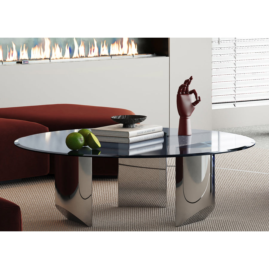 Naomi Coffee Table-Whiteline Modern Living-WHITELINE-CT1934-SLV-Coffee Tables-1-France and Son