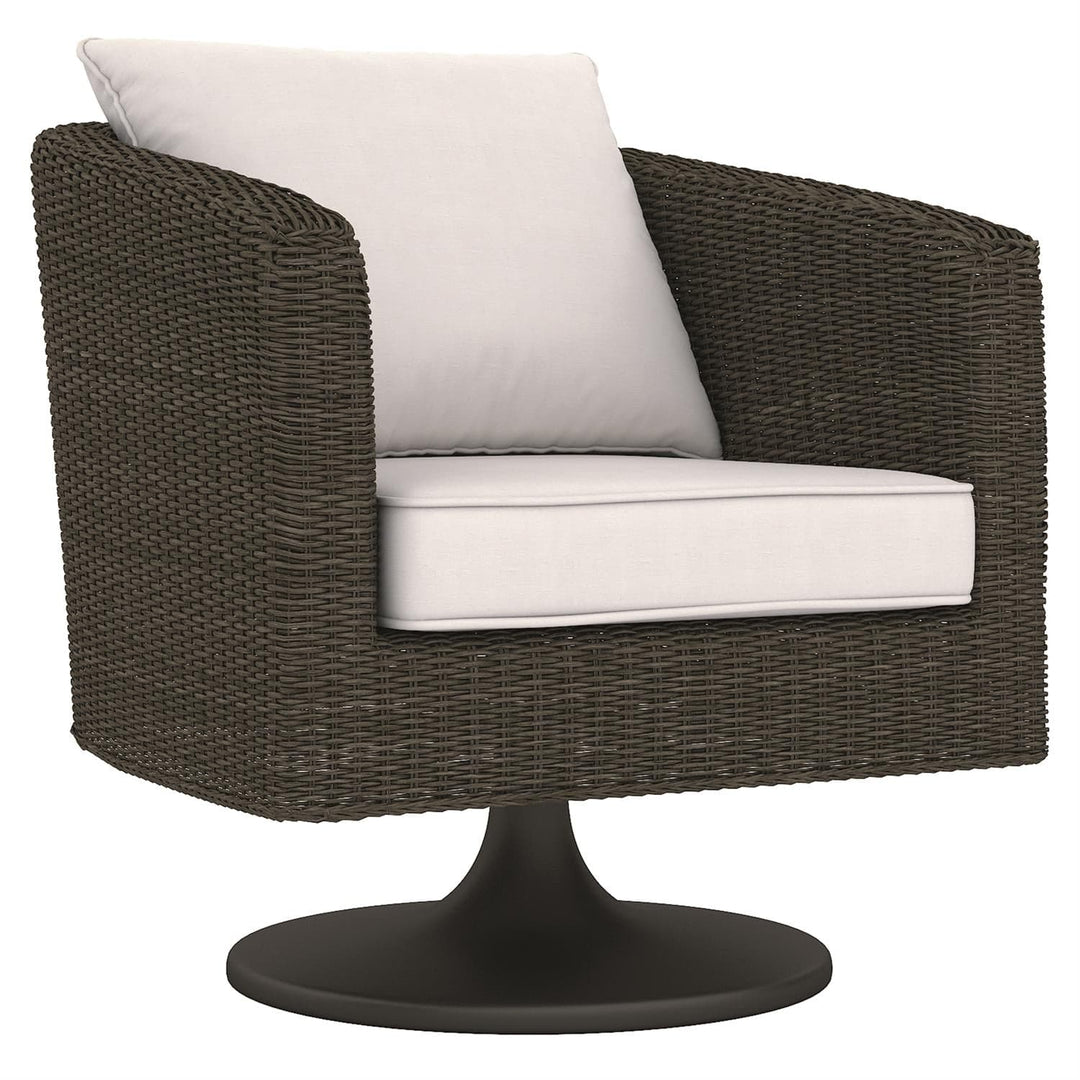Newport Outdoor Swivel Chair-Bernhardt-BHDT-OP2002S-Outdoor Lounge ChairsAll-Weather Wicker frame-5-France and Son