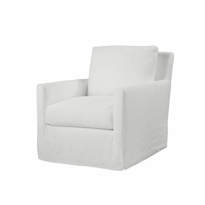 Pasadena Slipcovered Swivel Chair-Spectra Home-SpectraHome-CH-SHC015TX-10-S-Lounge Chairs-1-France and Son