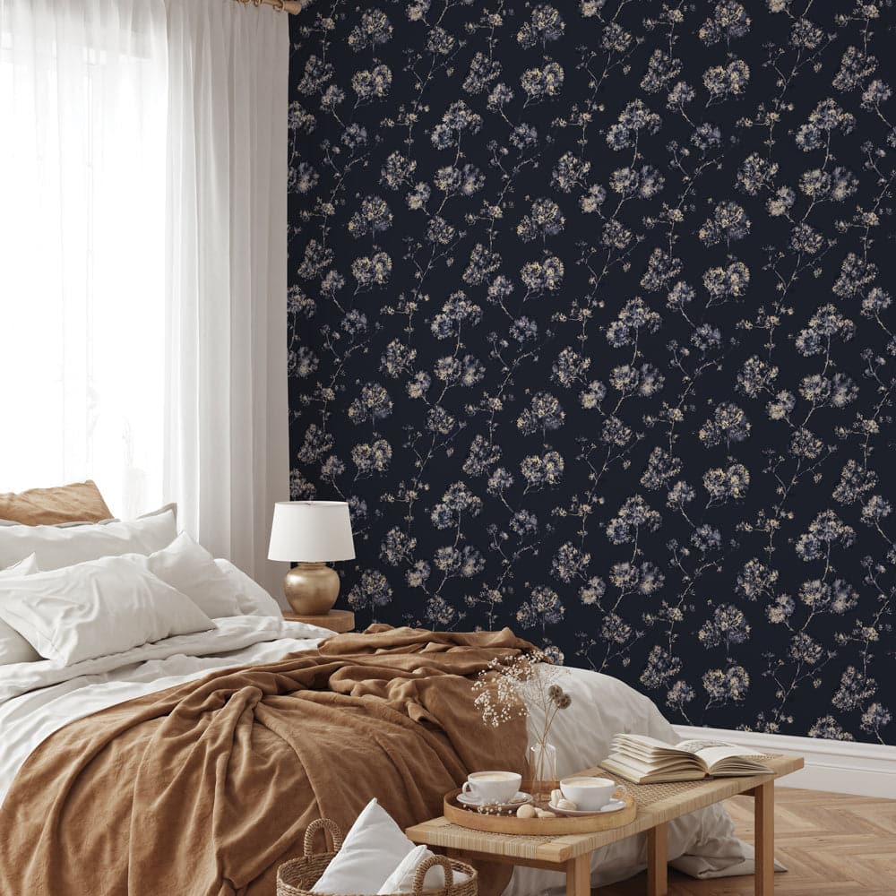 Sun-Bleached Floral Peel And Stick Wallpaper-Tempaper & Co.-Tempaper-SB15203-DecorMidnight-2-France and Son