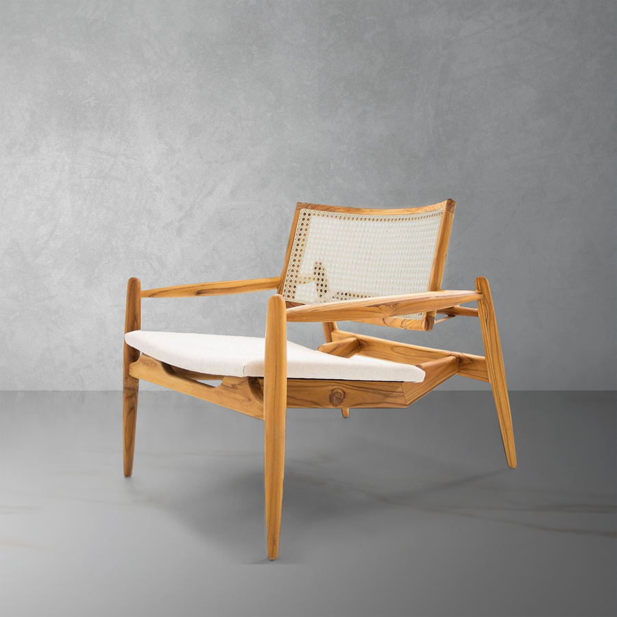 Soho Armchair - Teak and Cream-Uultis-STOCKR-UULTIS-50093378-Lounge Chairs-1-France and Son