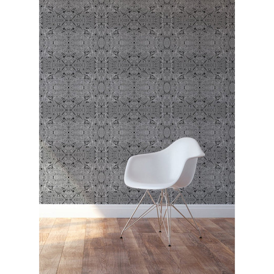 Kaleidoscope Wallpaper-Mitchell Black-MITCHB-WCAB410-PM-10-Wall DecorPatterns Steel-Premium Matte Paper-2-France and Son