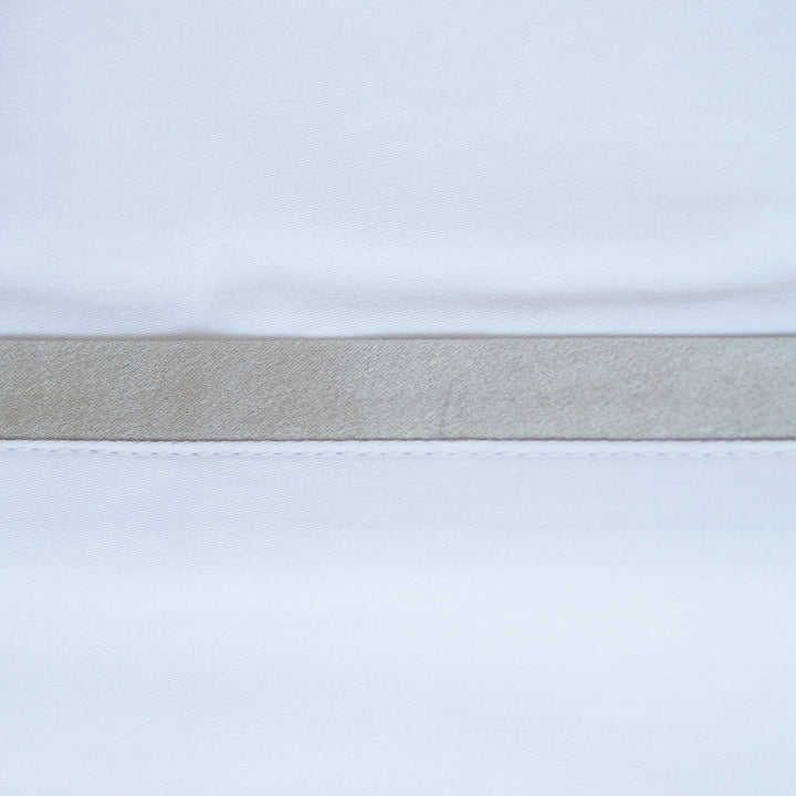 Pillowcases With Silk Trim-Ann Gish-ANNGISH-PCCSKTR-WHI-SIL-BeddingWhite Silver-King-5-France and Son