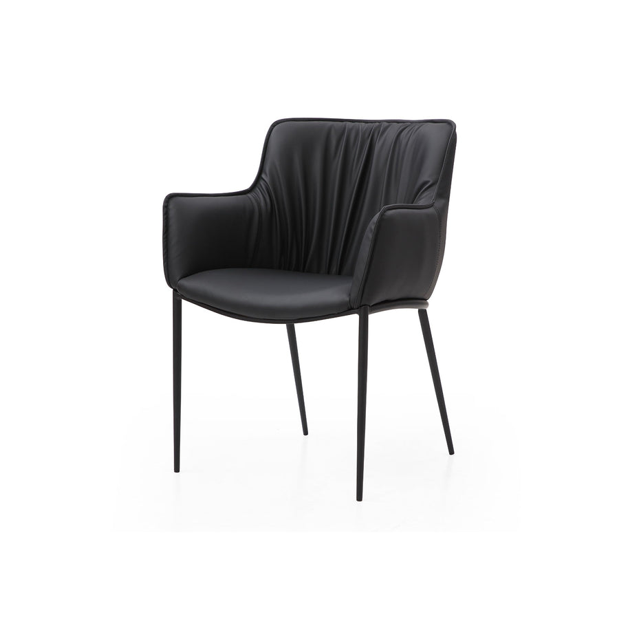 Tiffany Dining Armchair-Whiteline Modern Living-WHITELINE-DAC1928P-BLK-Dining ChairsBlack-1-France and Son