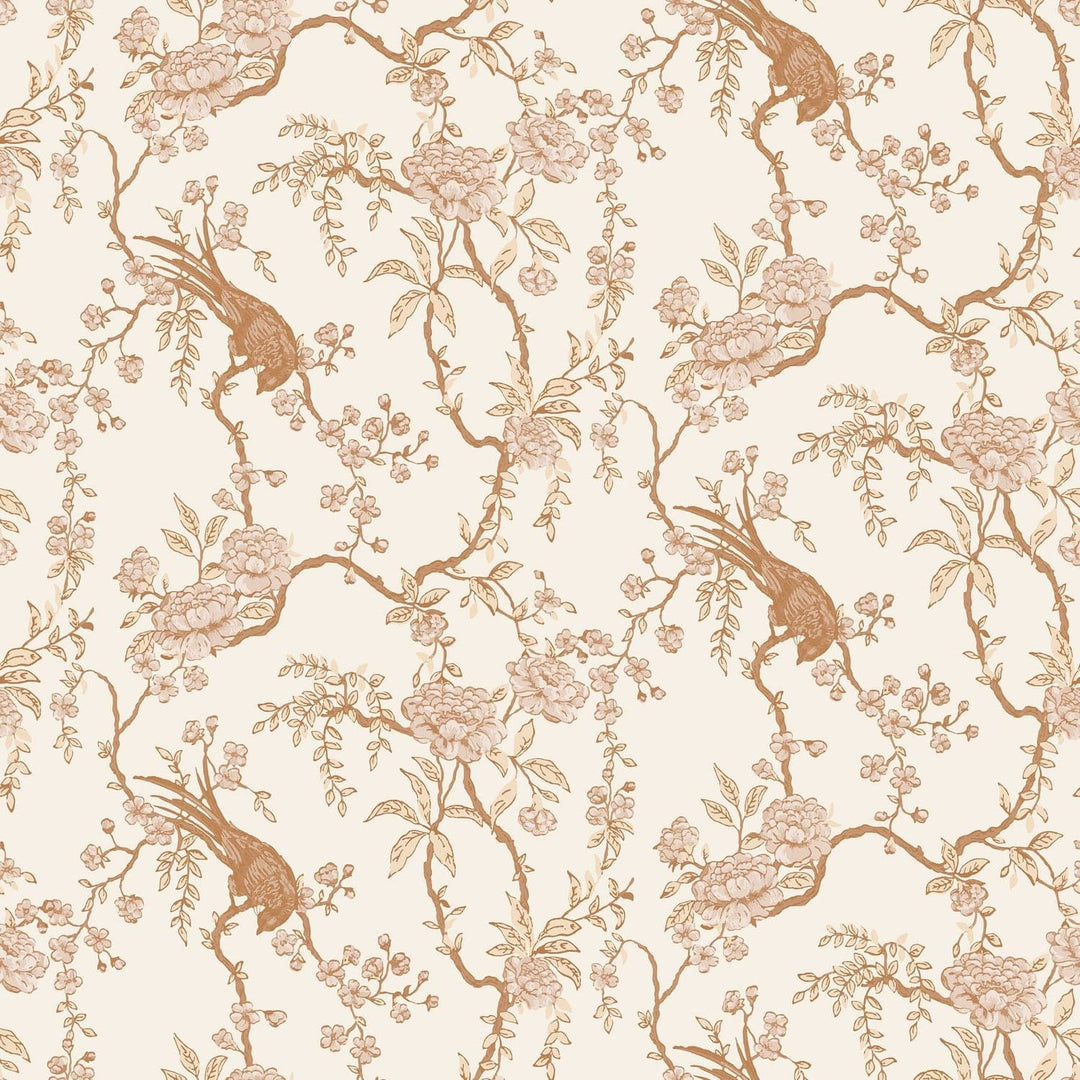 Birdsong Wallpaper-Mitchell Black-MITCHB-WC404-1-ST-MS-Wall DecorSamples Walnut-Removable Peel & Sticks-3-France and Son