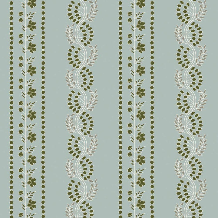 Botanic Stripe Wallpaper-Mitchell Black-MITCHB-WC412-AB-PM-10-Wall DecorPatterns Ash Blue-Premium Matte Paper-1-France and Son