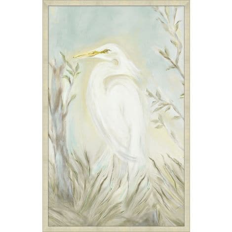 Egret in the Grass 2-Wendover-WEND-WCL3102-Wall Art-1-France and Son