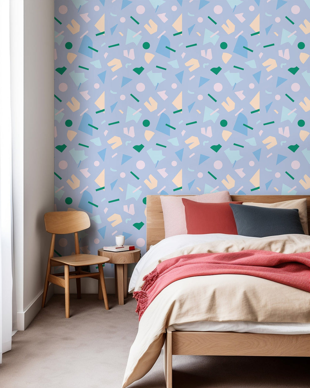 Shapes Wallpaper-Mitchell Black-MITCHB-WCPK106-BL-PM-10-Wall PaperPatterns Blue-Premium Matte Paper-2-France and Son