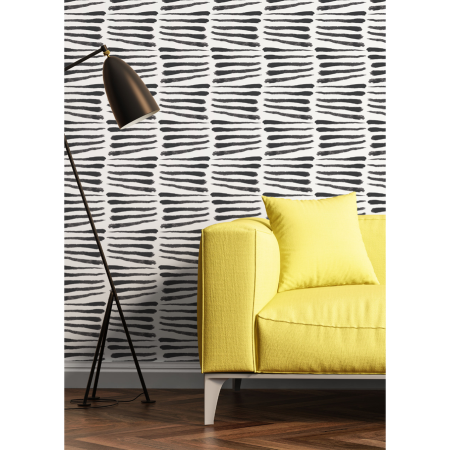Zebra Wallpaper-Mitchell Black-MITCHB-WC386-1-PM-10-Wall DecorPatterns Black & White-Premium Matte Paper-2-France and Son