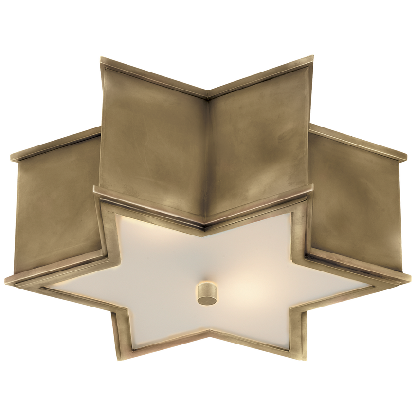 Sopheen Small Flush Mount-Visual Comfort-VISUAL-AH 4016NB-FG-Flush MountsNatural Brass with Frosted Glass-5-France and Son