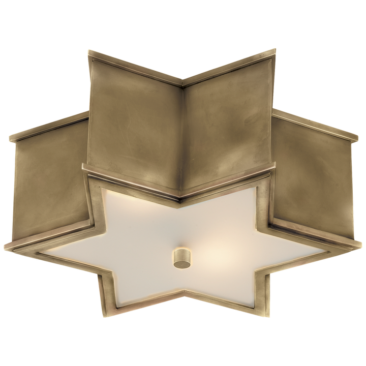 Sopheen Small Flush Mount-Visual Comfort-VISUAL-AH 4016NB-FG-Flush MountsNatural Brass with Frosted Glass-5-France and Son