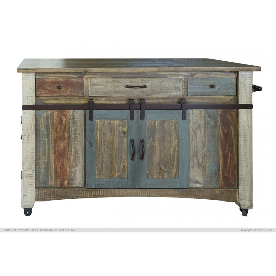 Antique Multicolor Kitchen Island-IFD-IFD-IFD968ISLAND-MC-Kitchen Islands-1-France and Son