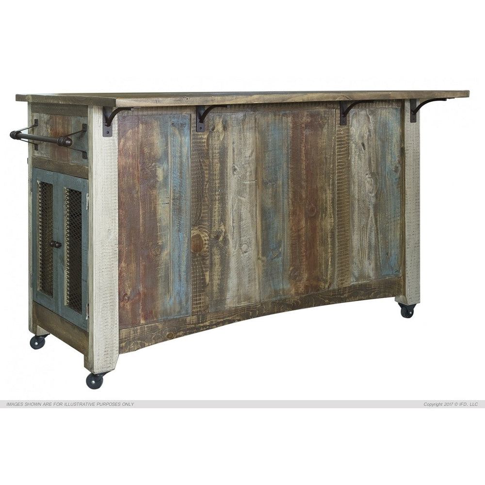 Antique Multicolor Kitchen Island-IFD-IFD-IFD968ISLAND-MC-Kitchen Islands-2-France and Son