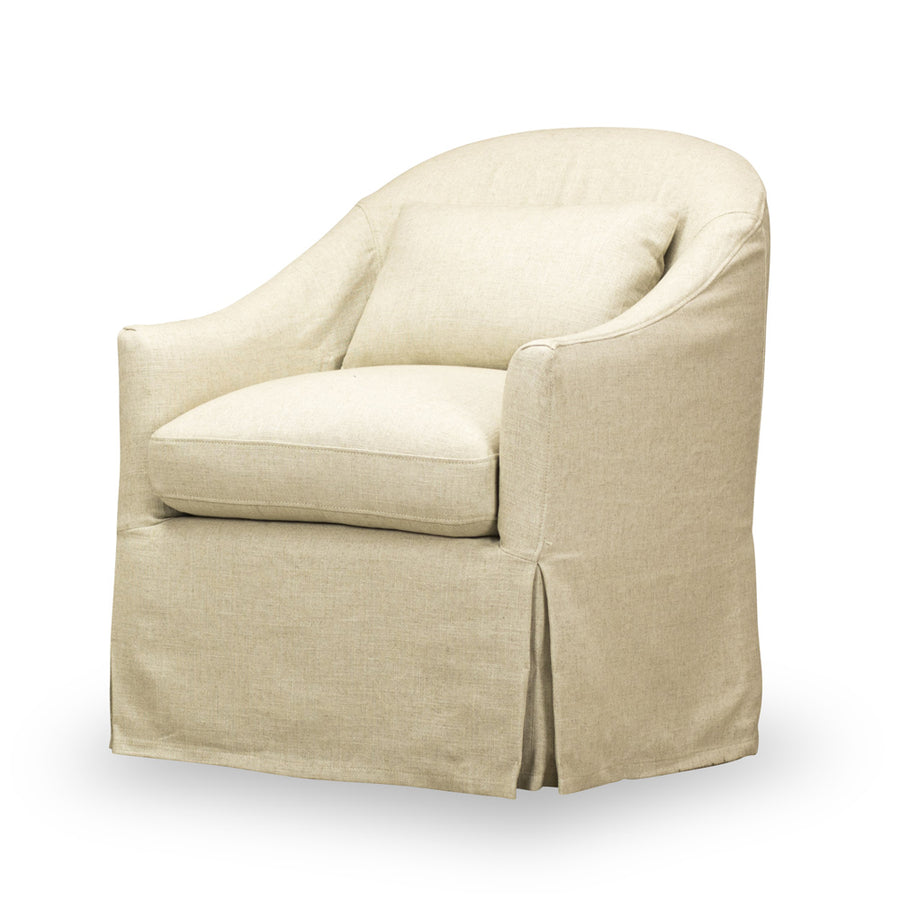 Becky Slipcovered Swivel Chair-Spectra Home-SpectraHome-C306TX-10-Lounge Chairs-1-France and Son