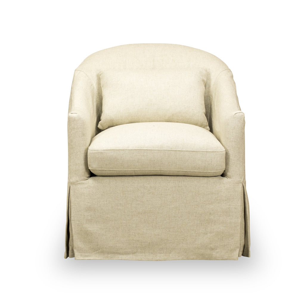 Becky Slipcovered Swivel Chair-Spectra Home-SpectraHome-C306TX-10-Lounge Chairs-2-France and Son