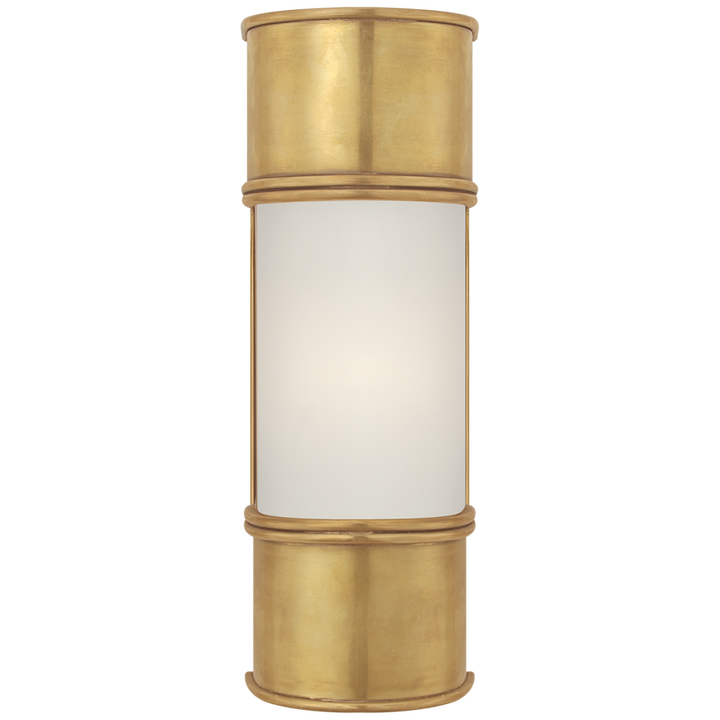 Ford 12" Bath Sconce-Visual Comfort-VISUAL-CHD 1551AB-FG-Bathroom VanityAntique-Burnished Brass-Frosted Glass-1-France and Son