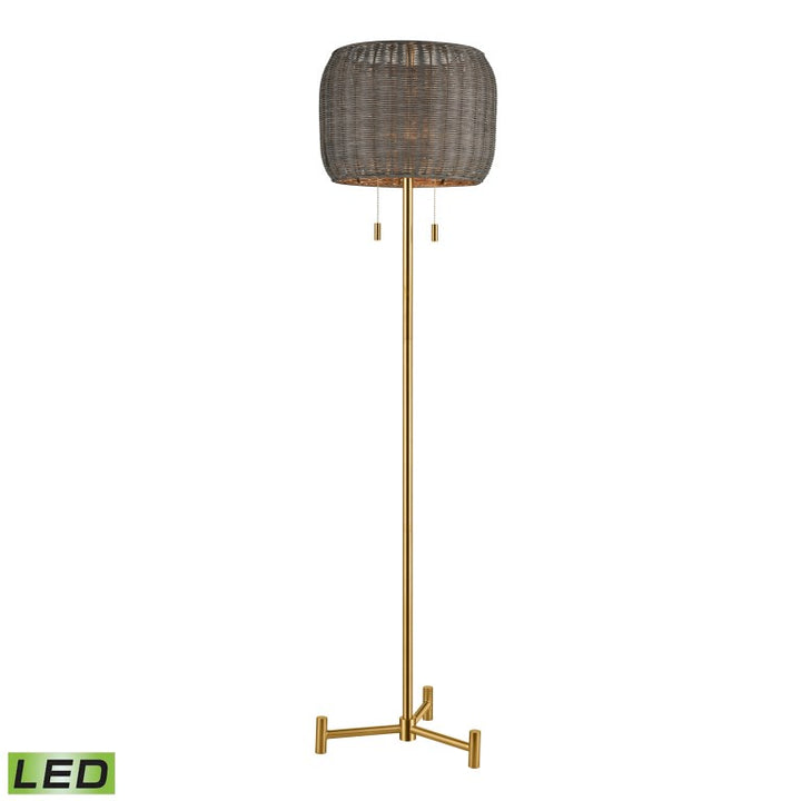 Bittar 61.5'' High 2 - Light Floor Lamp - Aged Brass-Elk Home-ELK-D4693-LED-Floor LampsLED-5-France and Son