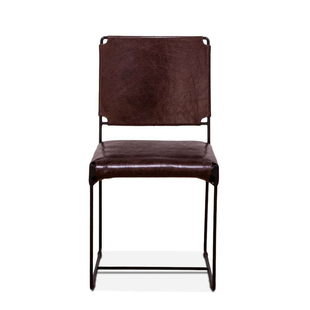 New York 18" Chocolate Leather Dining Chair-Home Trends & Designs-HOMETD-FNY-DC18-CH-GG-Dining Chairs-2-France and Son