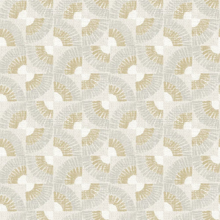 Faux Grasscloth Fans Peel And Stick Wallpaper-Tempaper & Co.-Tempaper-GF653-Wall PaperCanary Gold-9-France and Son