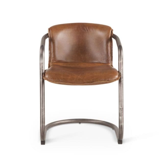 Portofino 22" Leather Dining Chair-Home Trends & Designs-HOMETD-GPF-DC22-Dining ChairsBerham Chestnut-1-France and Son