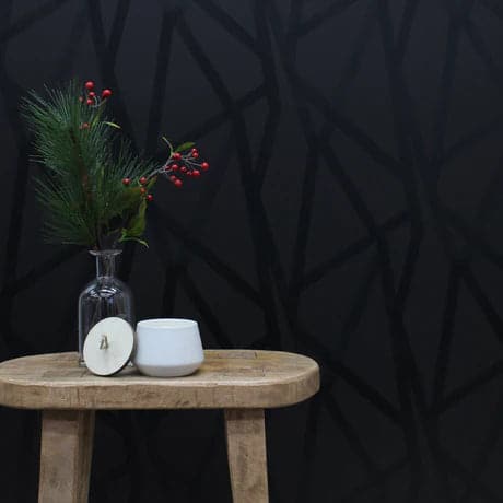 Intersections Peel And Stick Wallpaper By Genevieve Gorder-Tempaper & Co.-Tempaper-IN14024-DecorBlack on Black-7-France and Son