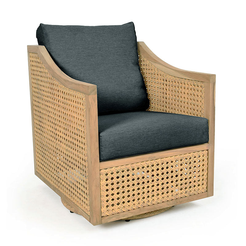 Jupiter Swivel Chair-Woodbridge Furniture-WOODB-O-7299-28-Outdoor Lounge Chairs-1-France and Son