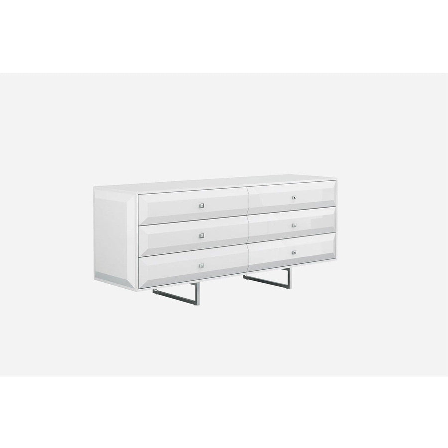 Abrazo Double Dresser-Whiteline Modern Living-WHITELINE-DR1356D-WHT-Dressers-1-France and Son