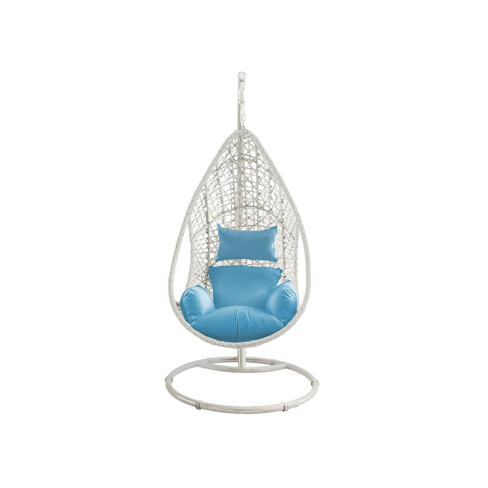 Bravo Outdoor Egg Chair-Whiteline Modern Living-WHITELINE-EG1684-WHT/BLU-Outdoor Lounge ChairsBlue-2-France and Son