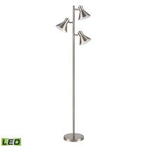 Loman 65'' High 3-Light Floor Lamp - Satin Nickel - Includes LED Bulbs-Elk Home-ELK-S019-7279-LED-Floor Lamps-2-France and Son