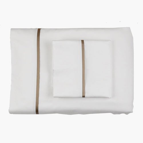 Silk Trim Sheet Set in White-Ann Gish-ANNGISH-SSCSKTR-WHI-SAN-BeddingWhite Sand-King-5-France and Son