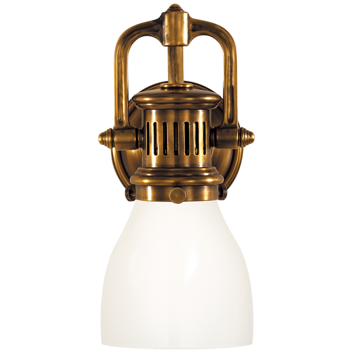 Yuna Suspended Sconce-Visual Comfort-VISUAL-SL 2975HAB-WG-Bathroom LightingHand-Rubbed Antique Brass-White Glass Shade-4-France and Son