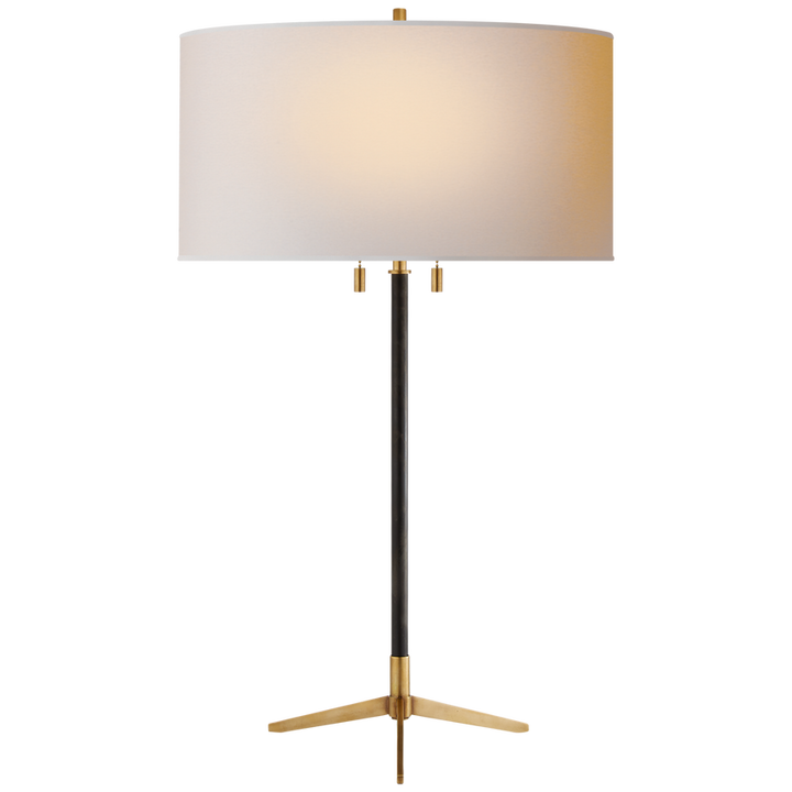 Carol Table Lamp-Visual Comfort-VISUAL-TOB 3194BZ/HAB-NP-Table LampsBronze and Hand-Rubbed Antique Brass-Natural Paper Shade-2-France and Son