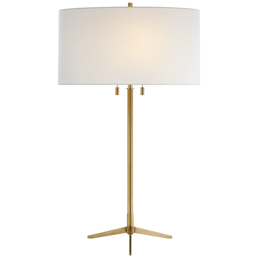 Carol Table Lamp-Visual Comfort-VISUAL-TOB 3194HAB-L-Table LampsHand-Rubbed Antique Brass-Linen Shade-3-France and Son