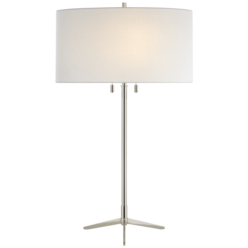Carol Table Lamp-Visual Comfort-VISUAL-TOB 3194PN-L-Table LampsPolished Nickel-Linen Shade-5-France and Son