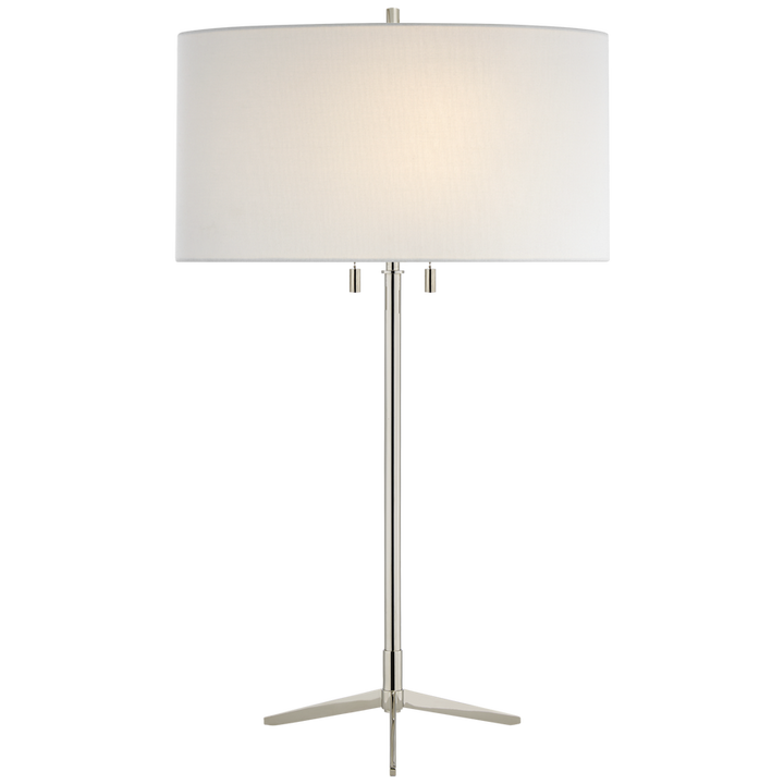 Carol Table Lamp-Visual Comfort-VISUAL-TOB 3194PN-L-Table LampsPolished Nickel-Linen Shade-5-France and Son