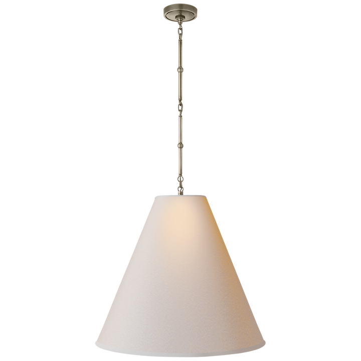 Greatman Large Hanging Lamp-Visual Comfort-VISUAL-TOB 5014AN-NP-ChandeliersAntique Nickel with Natural Paper Shade-12-France and Son