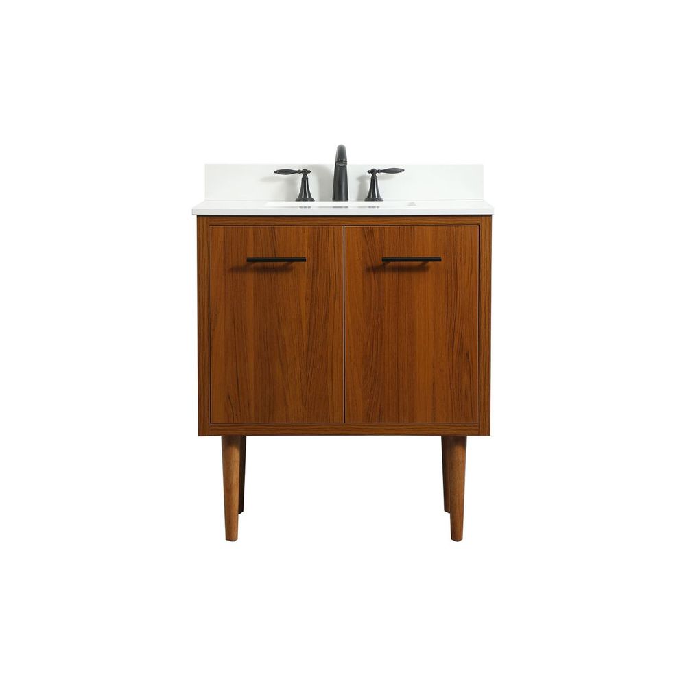 30 Inch Dreamweaver Bathroom Vanity - Teak, With Backsplash – France & Son