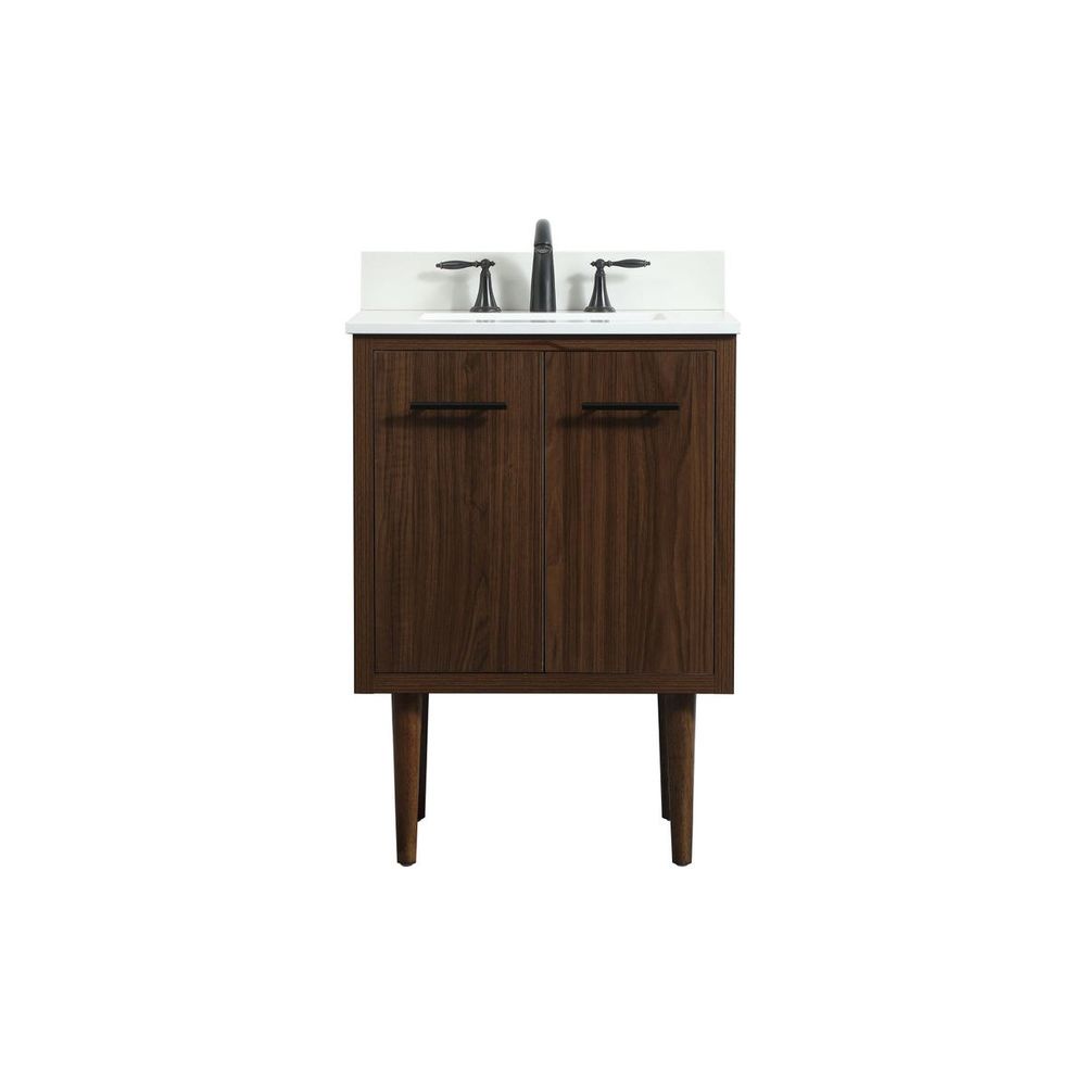 24 Inch Dreamweaver Bathroom Vanity - Walnut, With Backsplash – France ...