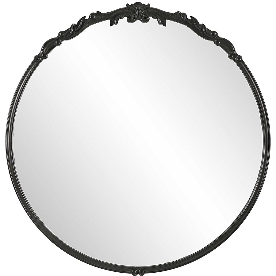 Accented Round Mirror - Satin Black-Uttermost-UTTM-W00575-Mirrors-1-France and Son