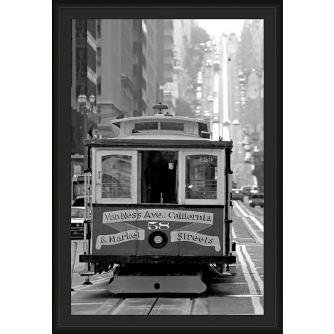 Black and White Street Car-Wendover-WEND-WPH1347-Wall Art2-2-France and Son