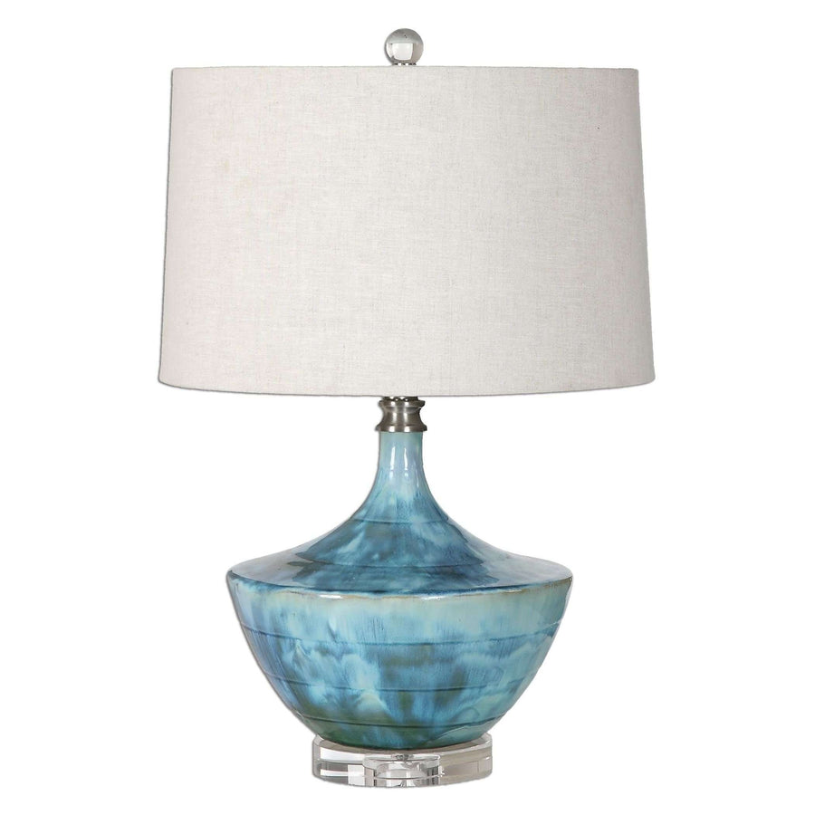 Chasida Blue Ceramic Lamp-Uttermost-UTTM-27059-1-Table Lamps-1-France and Son