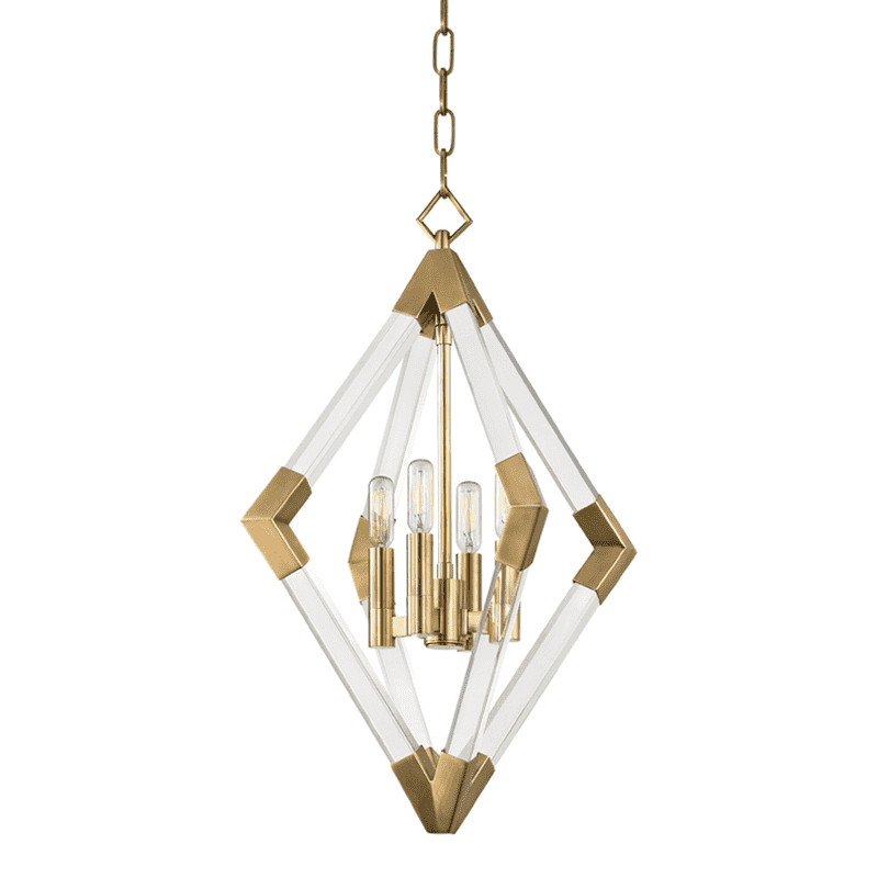 Lyons 4 Light Pendant Aged Brass-Hudson Valley-HVL-4617-AGB-Pendants-1-France and Son