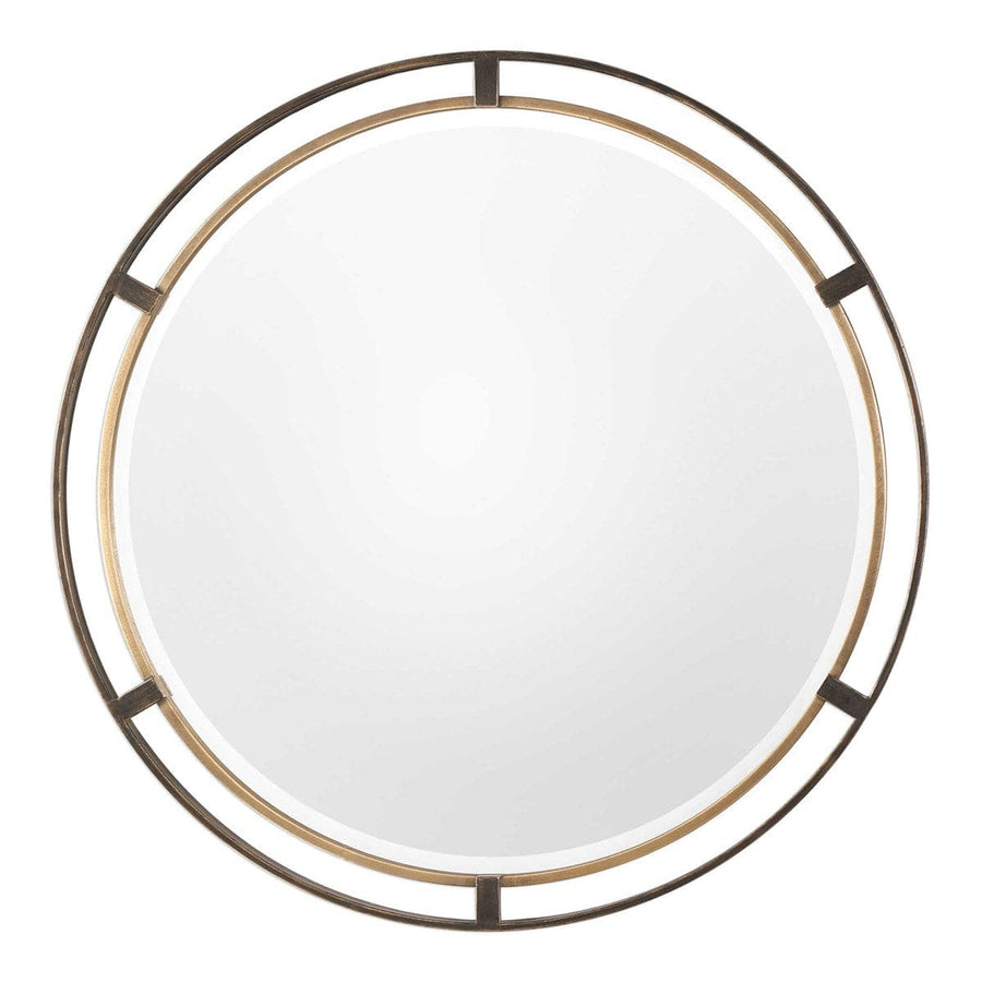 Carrizo Bronze Round Mirror-Uttermost-UTTM-09332-Mirrors-1-France and Son
