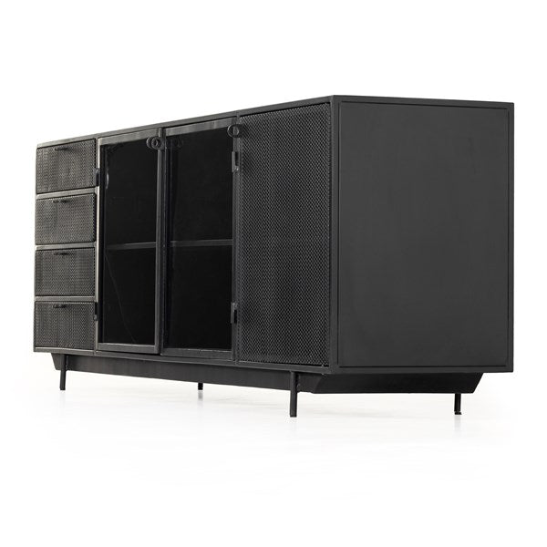 Hendrick Media Console-Black-Four Hands-FH-102052-002-Media Storage / TV Stands-4-France and Son