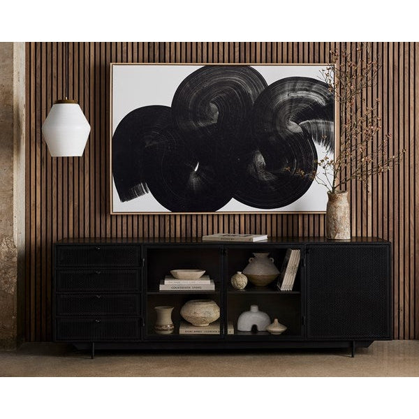 Hendrick Media Console-Black-Four Hands-FH-102052-002-Media Storage / TV Stands-2-France and Son