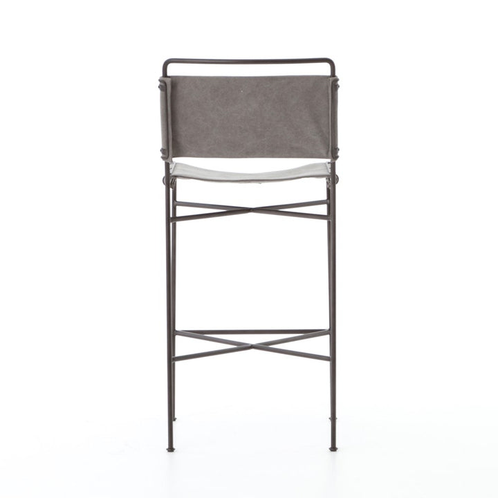 Wharton Bar + Counter Stool-Four Hands-FH-105861-025-Bar StoolsCounter-Distressed Black Faux Leather-29-France and Son