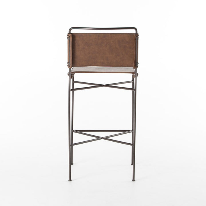 Wharton Bar + Counter Stool-Four Hands-FH-105861-025-Bar StoolsCounter-Distressed Black Faux Leather-33-France and Son